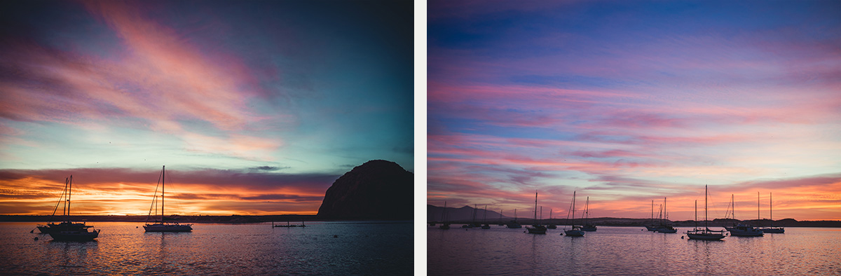 Morro Bay rock at sunset California