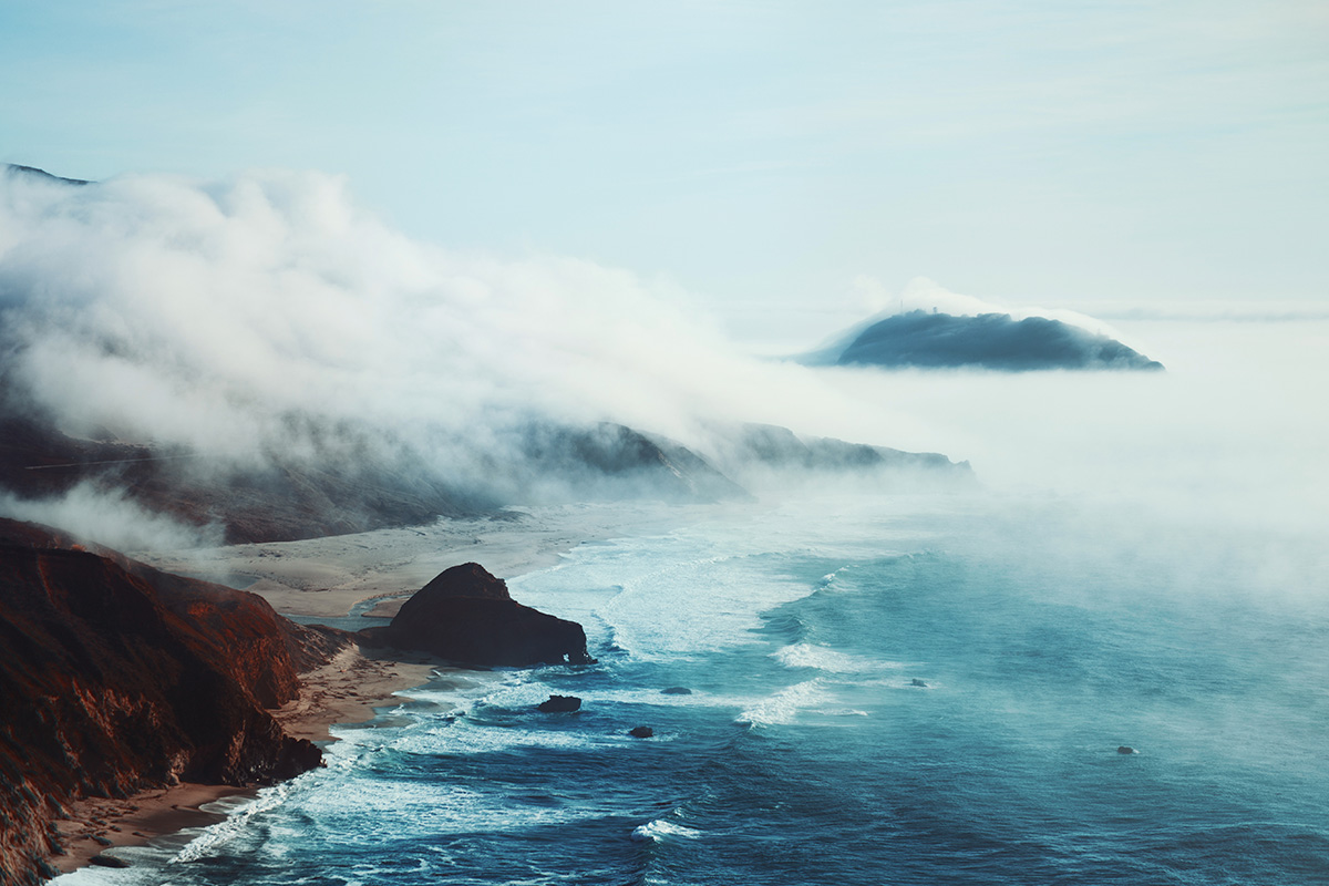 Big Sur mist fog California
