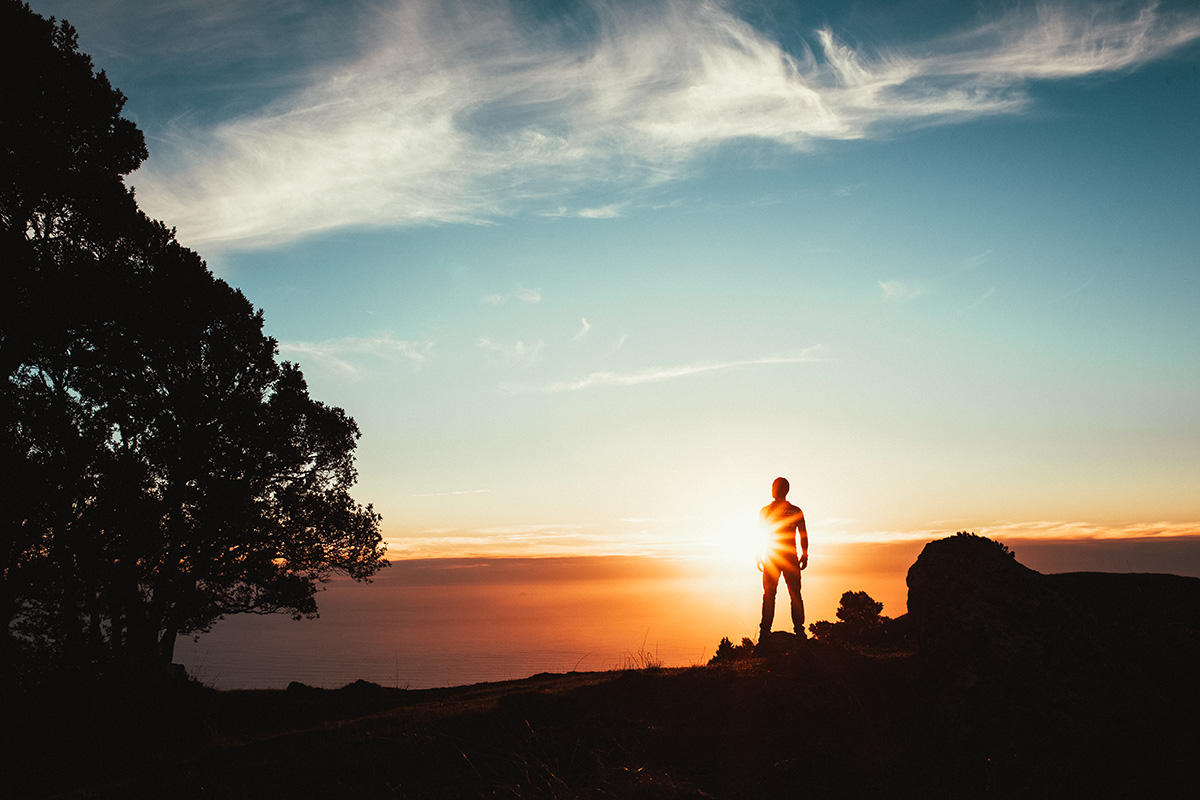 Mount Tamalpais sunset silhouette California