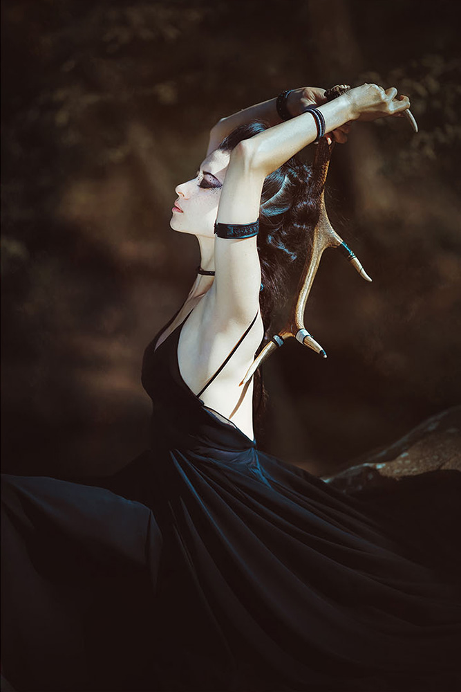 Moondust jewelry inspired by Sami Lappish traditions, shaman dance in the forest