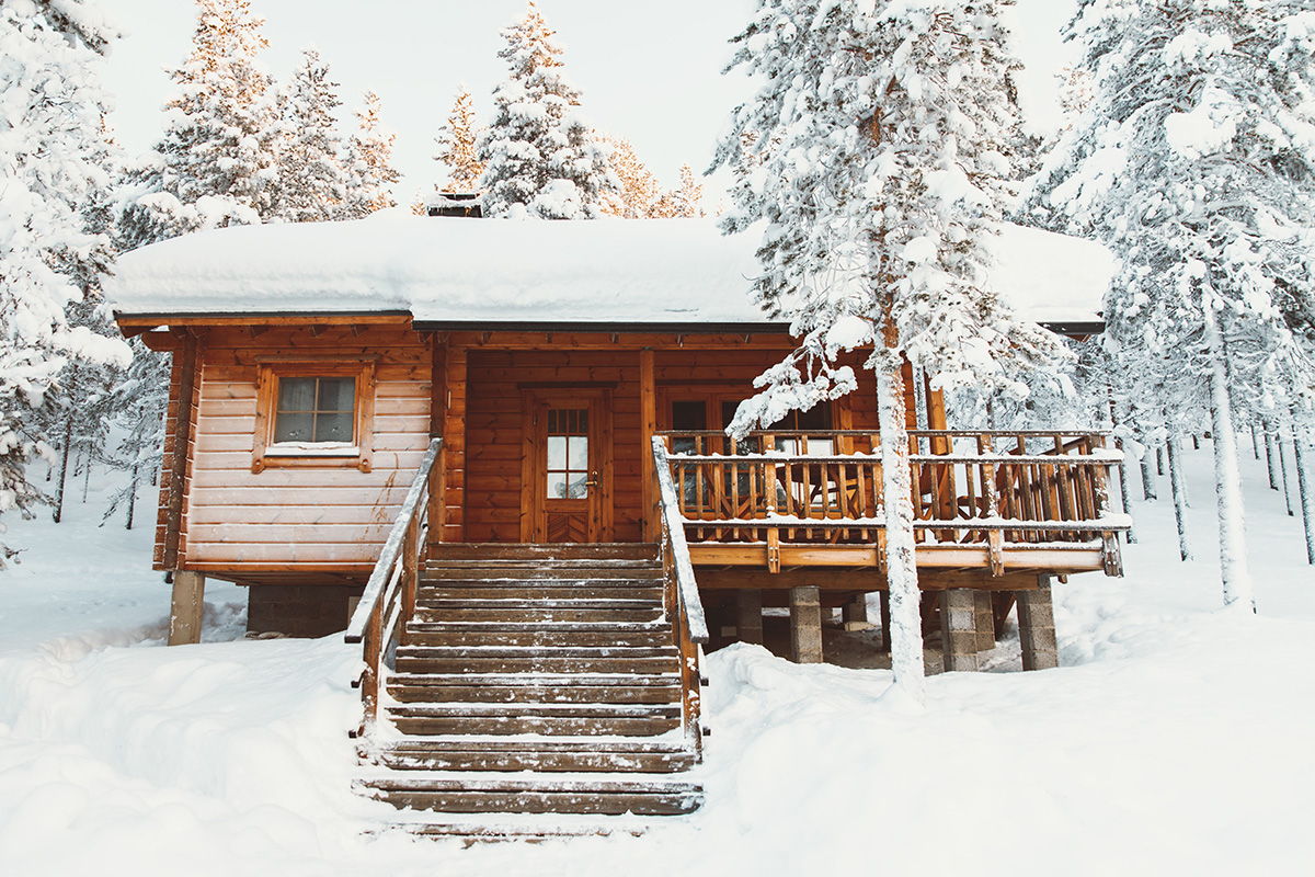 Cabin wood house Lapland Raphaelle Monvoisin