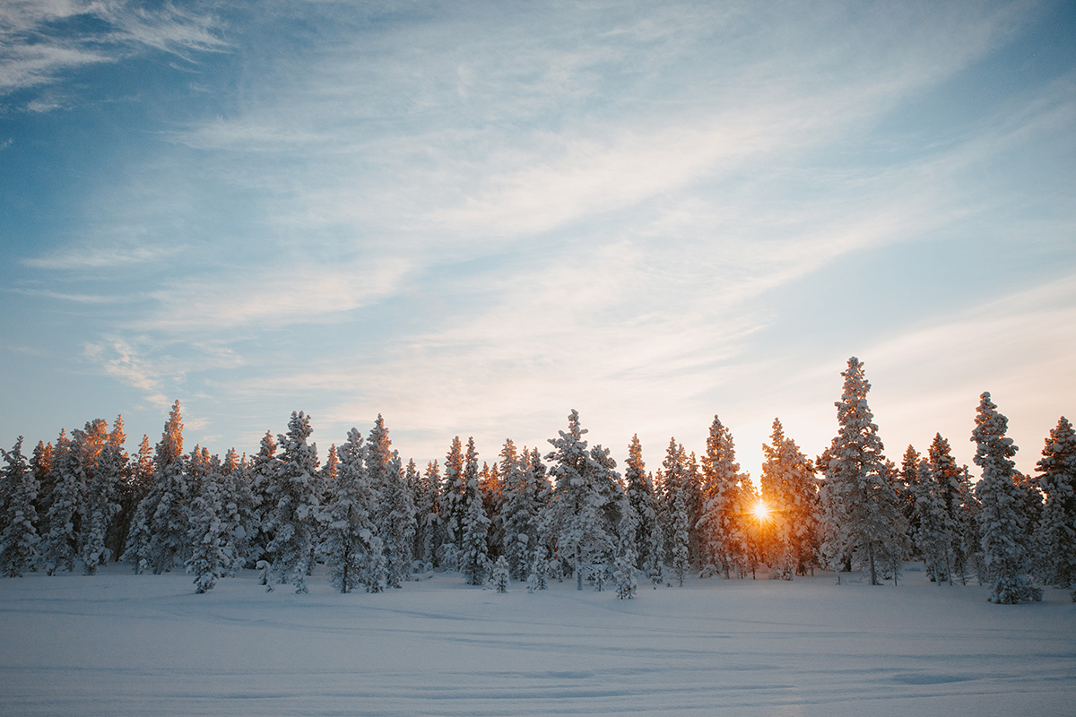 Dusk Lapland sunset landscape Raphaelle Monvoisin