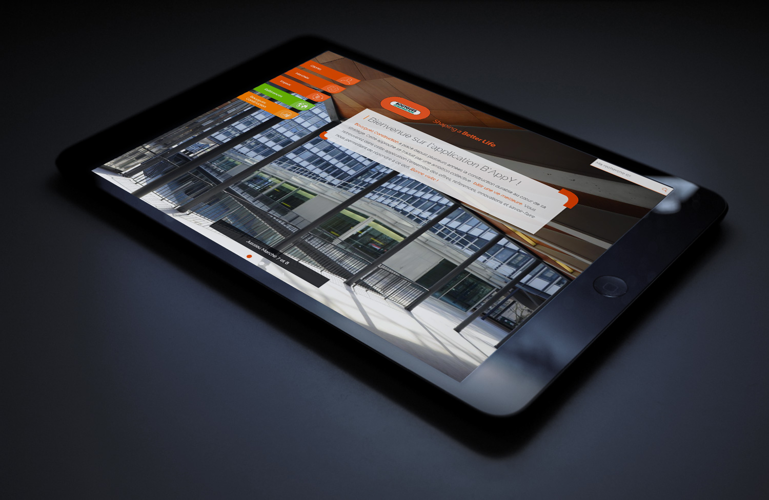 Bouygyes Construction Shaping a better life application app tablet