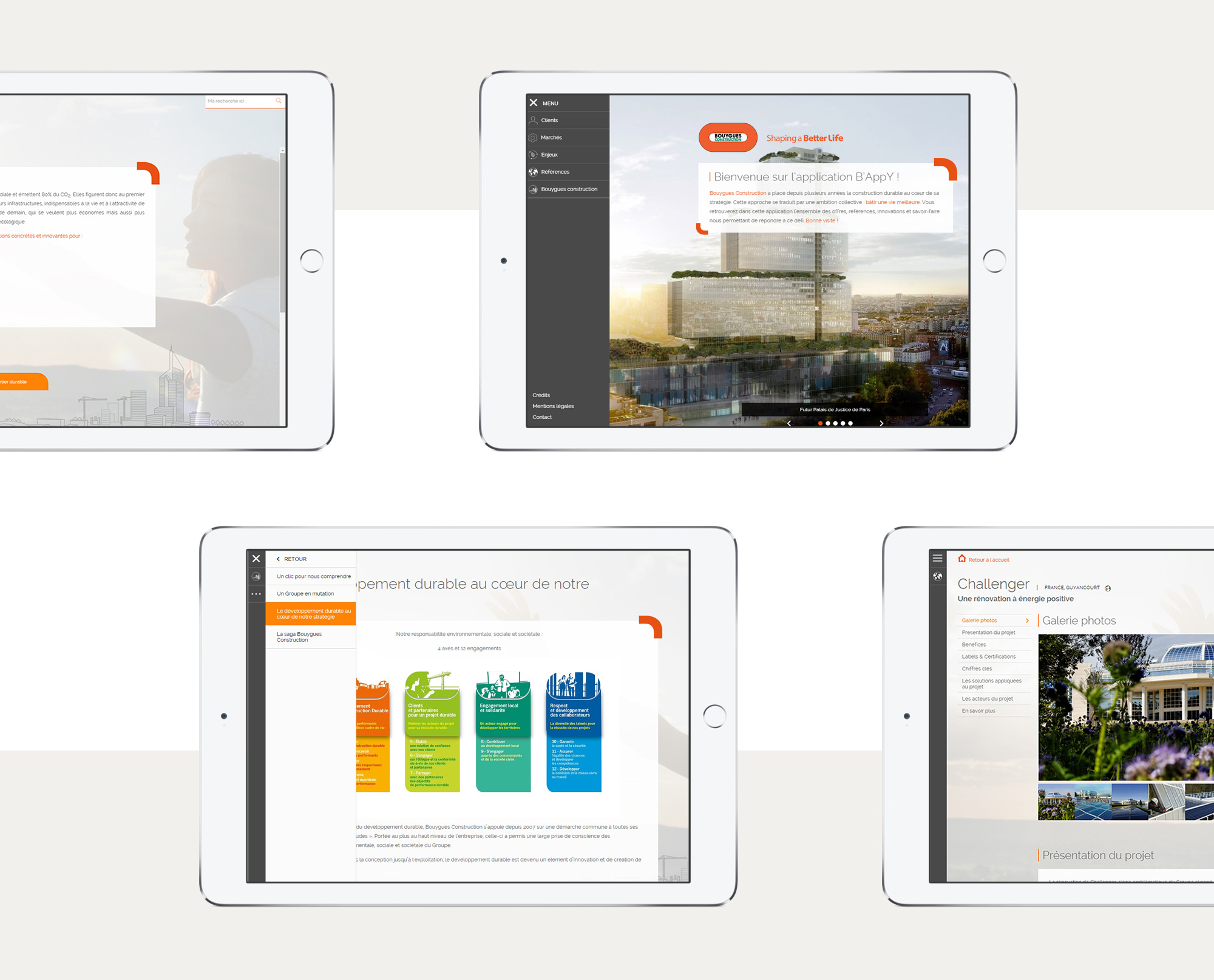 Bouygyes Construction Shaping a better life application app tablet