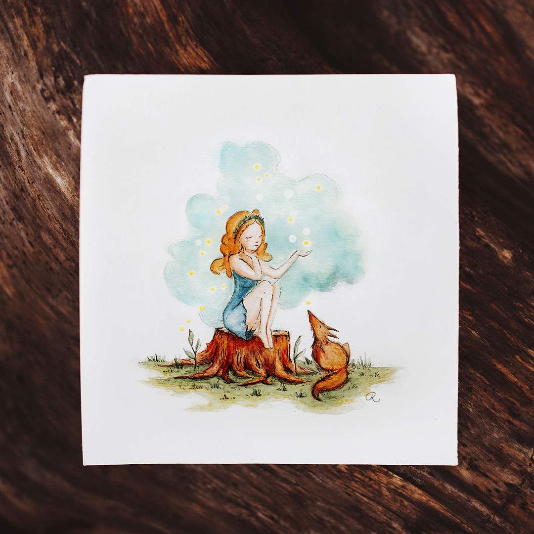Raphaelle Monvoisin Watercolor Art Illustration wolf sword animal fantasy