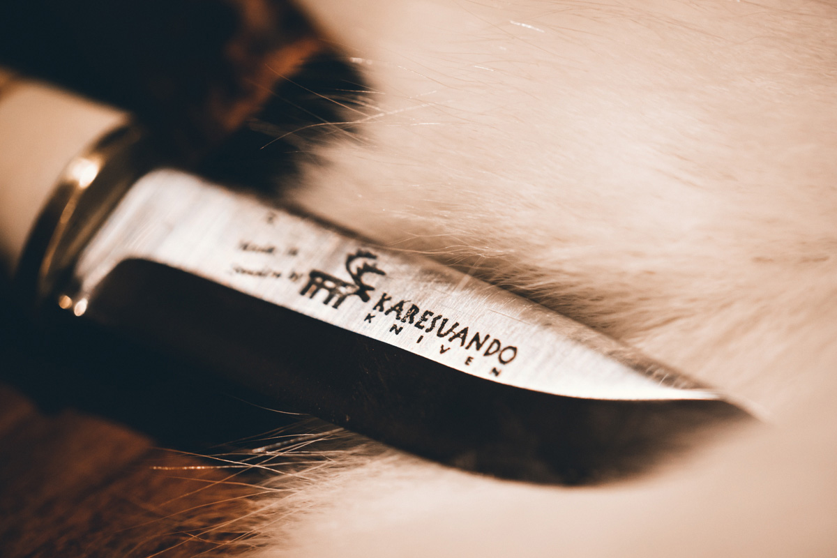 Karesuando Kniven handcraft knife detail on the blade